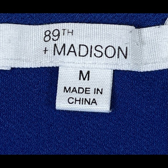 89th + Madison size medium silky blue sleeveless top with metal ring accents - Picture 9 of 9